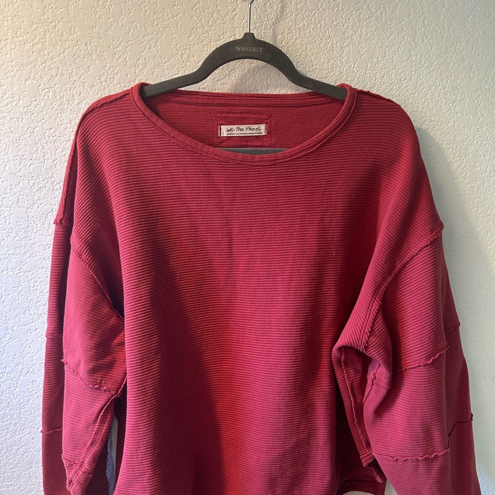 Never worn We The Free Burgundy Ribbed Top